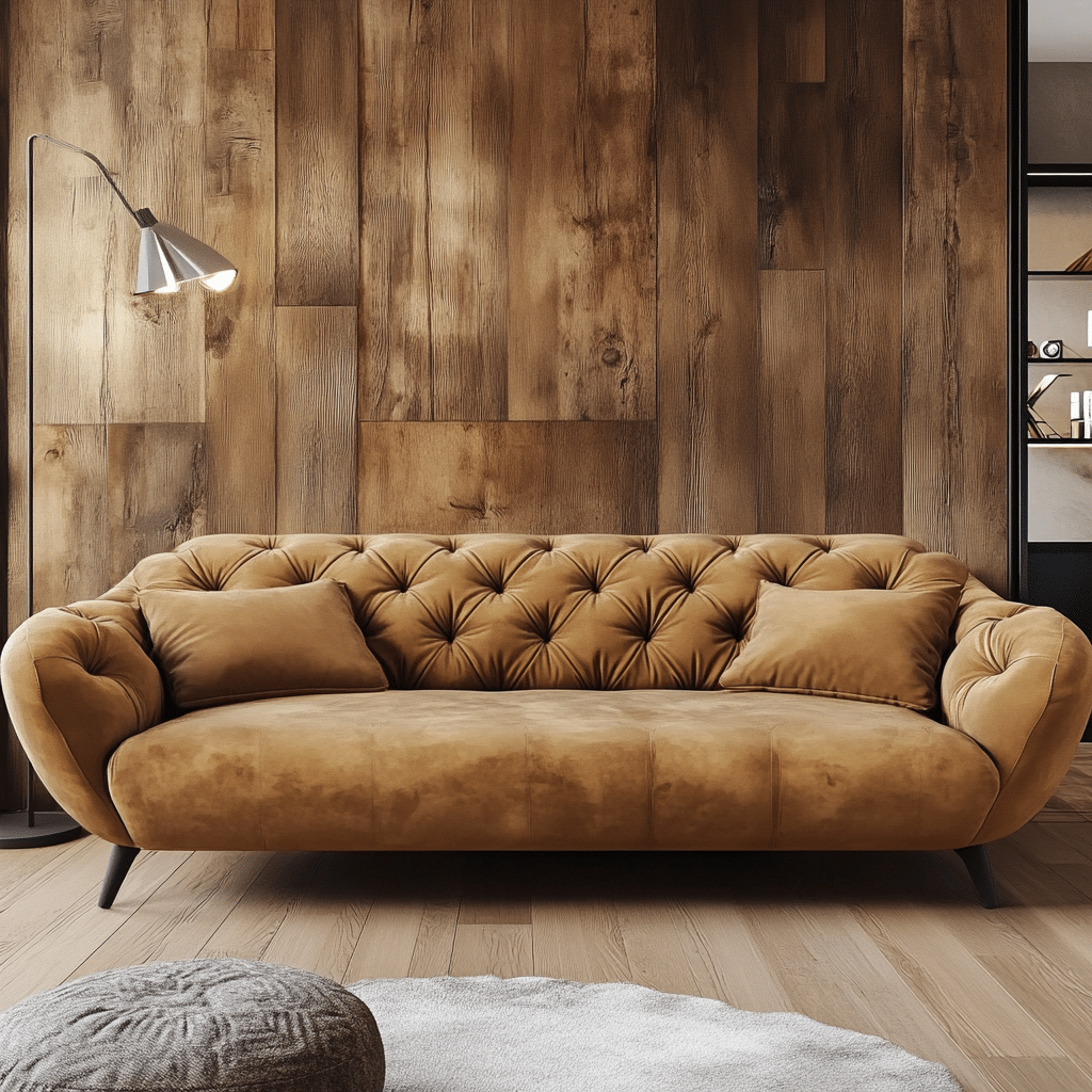 fatima 49800 Sofa brown color diamond stands in the room Scandi 8dd798c6 6087 4d5a 85be b5c09e927bd4